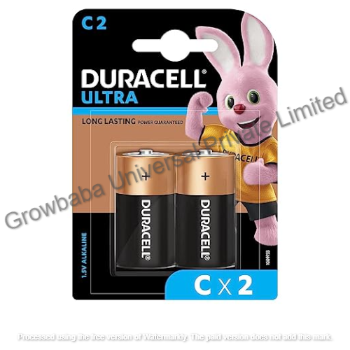 Duracell Ultra - C Size 1.5volt Alkaline Battery | Nominal Voltage: 1.5v, Weight: 71g For Reliable High-performance Power Supply