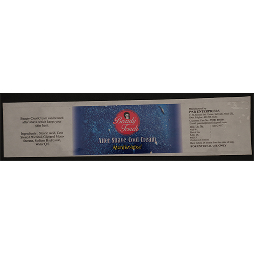 Multicolour After Shave Lotion Label