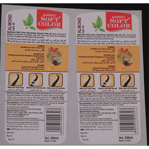 Multicolour Hair Oil Labels