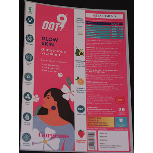 Multicolour Multivitamin Tablet Bottle Label
