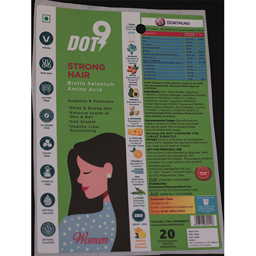 Multicolour Multivitamin Tablet Bottle Label