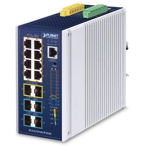 व्हाइट Igs-6329-8Up2S4X प्लैनेट इंडस्ट्रियल ईथरनेट स्विच
