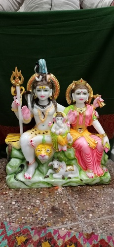 Marble Shiv Parvati Murti By Geeta Marble Arts