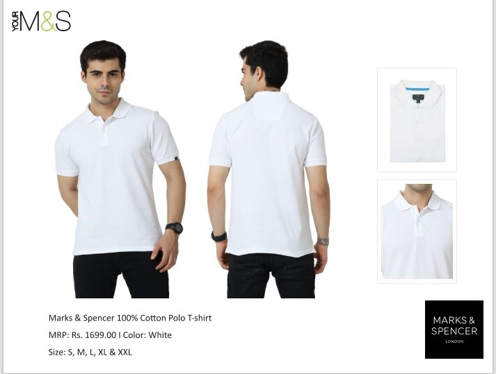 Mark And Spencers White Cotton T Shiirt