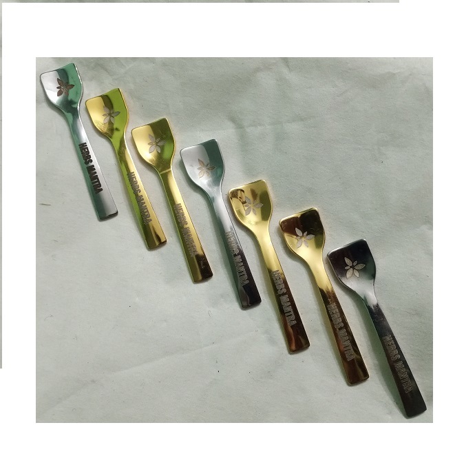 Stainless Steel 2.5 Inch Spoon - Color: Golden