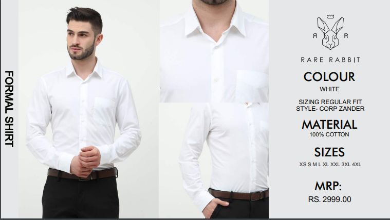 Rare Rabbit White Shirt - Gender: Male