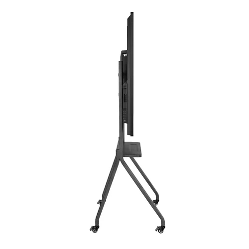 Movable Tv Stand - Metal Construction, Various Sizes Available, Matte Black Finish | Warranty Included, Adjustable Height
