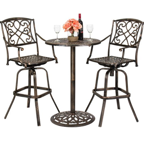 Multicolored Iron Grill Bar Table And Chair