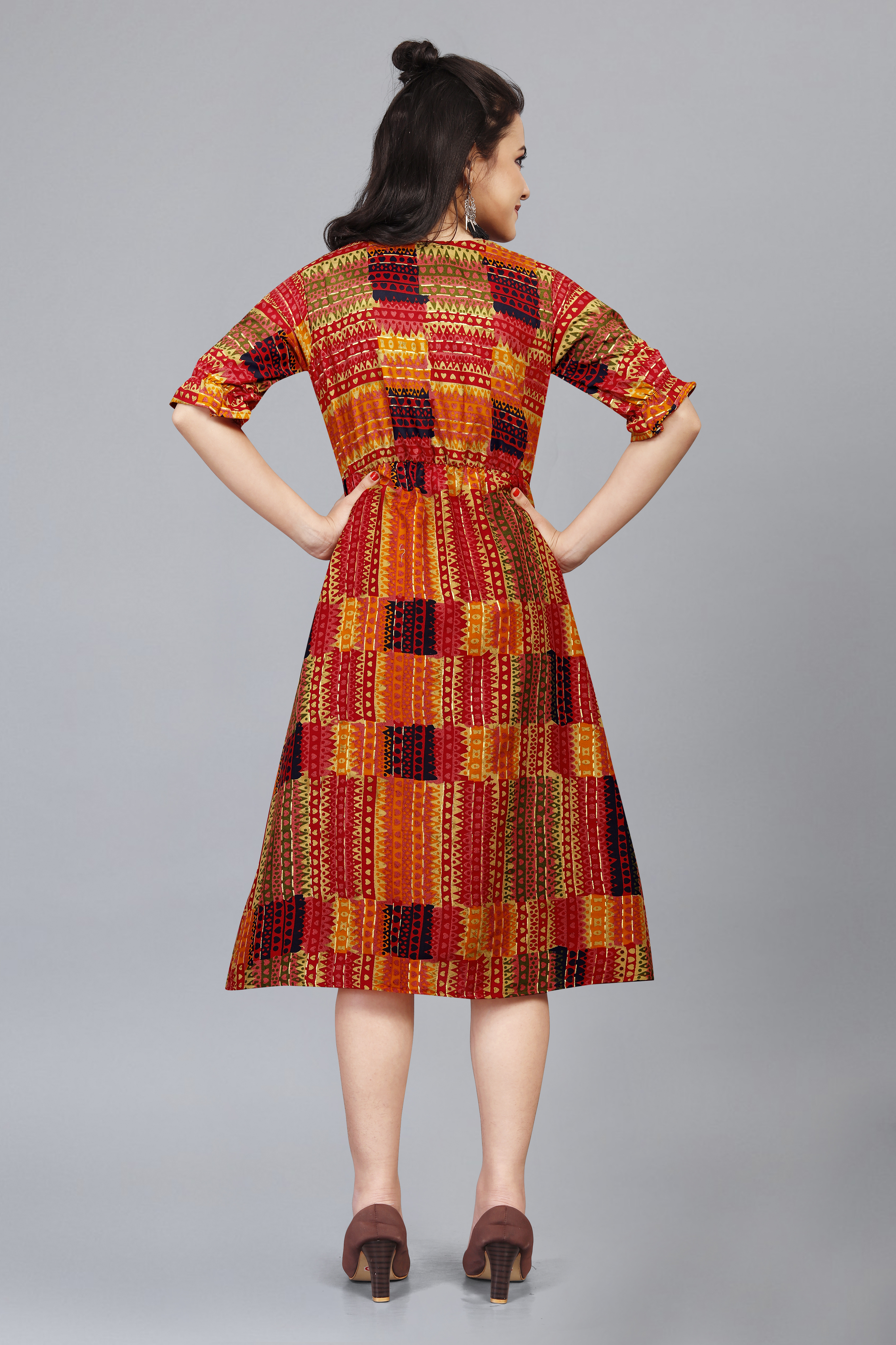 Western Wear Kurti - Soft Cotton Blend, Relaxed Fit, Elegant Floral Print Design