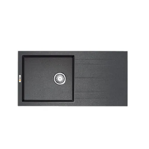 Black Qi-006 Bell Single Bowl Kitchen Sink