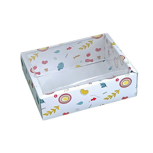 White Printed Dry Cake Box