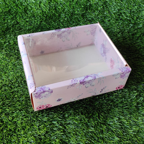 Dry Cake Box - 10 X 8 X 3 Inches | Durable Paper Material, Glossy Lamination Finish, Secure Lid For Safe Transport