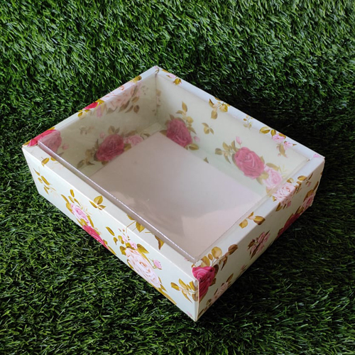 Dry Cake Box - 10 X 8 X 3 Inches | Durable Paper Material, Glossy Lamination Finish, Secure Lid For Safe Transport