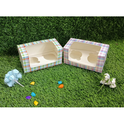 2 Pc Cup Cake Box With Salsa Jar - High-quality Paper, Rectangular Shape, Two Sizes | Matte Lamination Finish, Easy Assembly And Storage