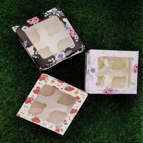 Customized Cup Cake Box - High-quality Paper, Various Sizes Available, Square Shape , Luxurious Matte Lamination Finish For Stylish Presentation