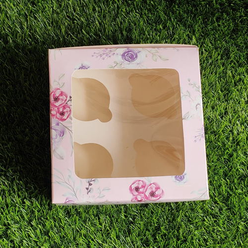 Customized Cup Cake Box - High-quality Paper, Various Sizes Available, Square Shape , Luxurious Matte Lamination Finish For Stylish Presentation