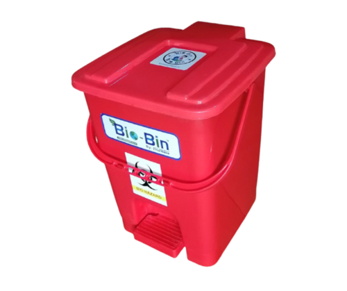 15L Bio Bin - Rigid PP-CP Material, 30x27.5x35.5 cms, Available in Green, Yellow, Black, Blue, Red & White - Stackable Design with Convenient Pedal Access