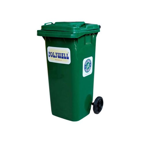 120 L Regular Wheeled Dustbin - Color: Green