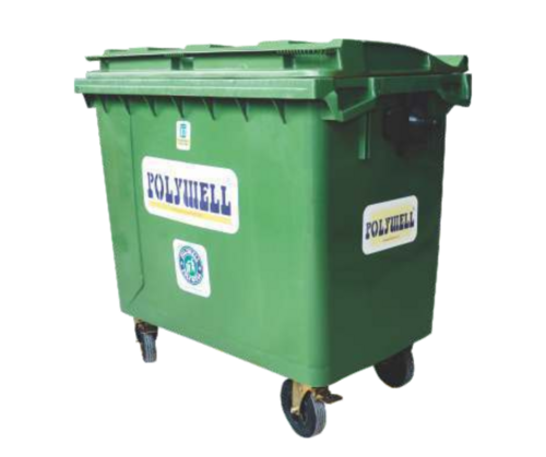 660 L Four Wheeled Dustbin - Color: Green