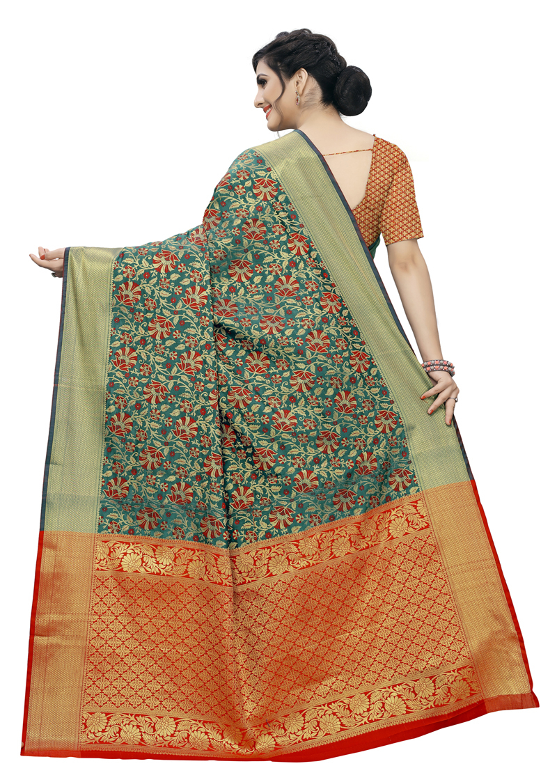 Patola Style Saree - Color: Green