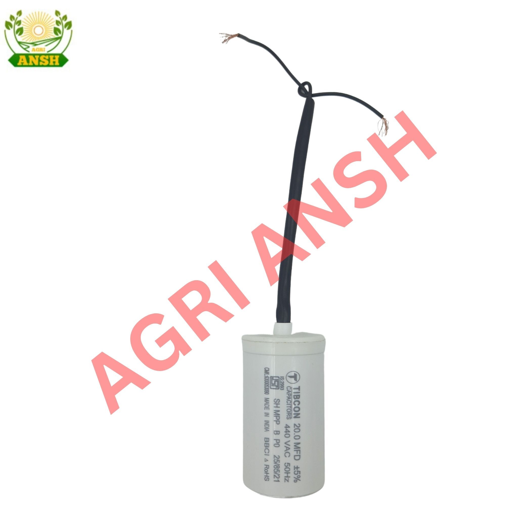 Capacitor 20 Mfd Tibcon - Industrial Grade | White Finish, 1-year Warranty, Suitable For Commercial Applications