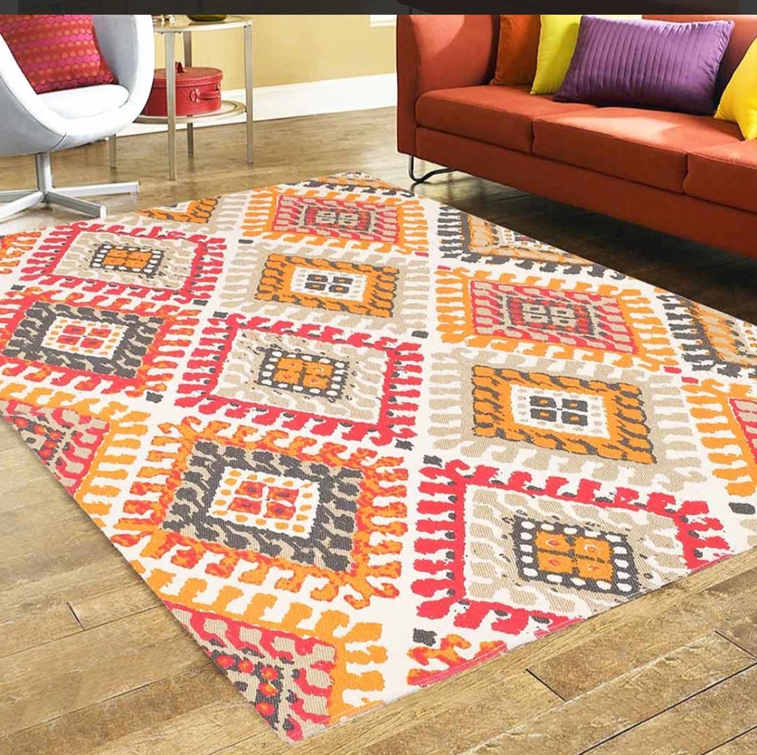Printing Floor Mats - King Size, Multicolor Design For Home Use | Versatile Printing Floor Carpets With Custom Job Work Options