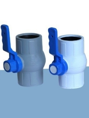 2 1/2 Inch PVC Ball Valve - White, 10kg Pressure Rating, Welded End Connection, Blue Handle | Suitable for Water Piping Systems, Plastic Material