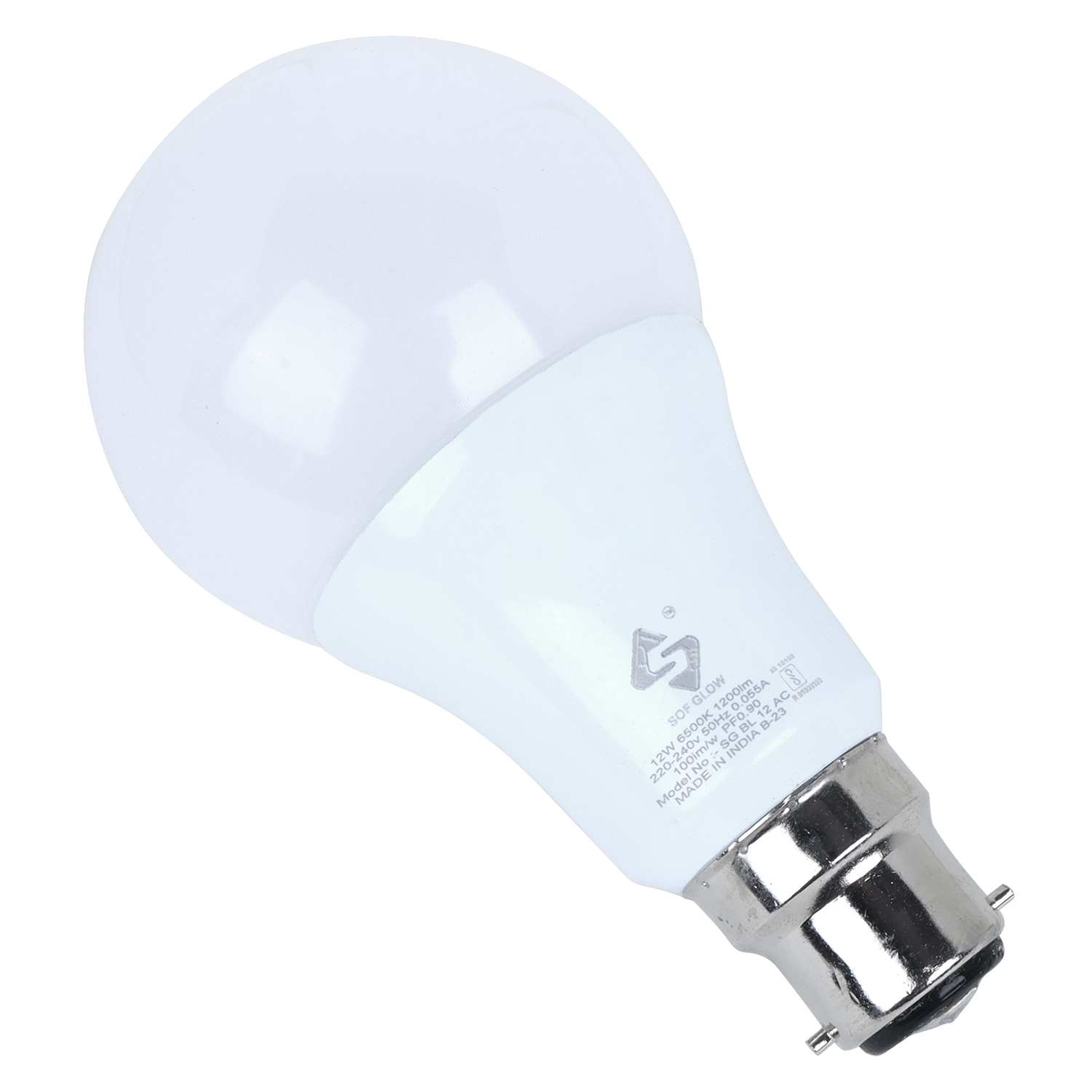 Eco Series - 12w Led Bulb, Aluminum Body, Round Design, Cool White Color, 1200 Luminous Flux, 220v Input Voltage, 50hz Frequency, One Year Warranty