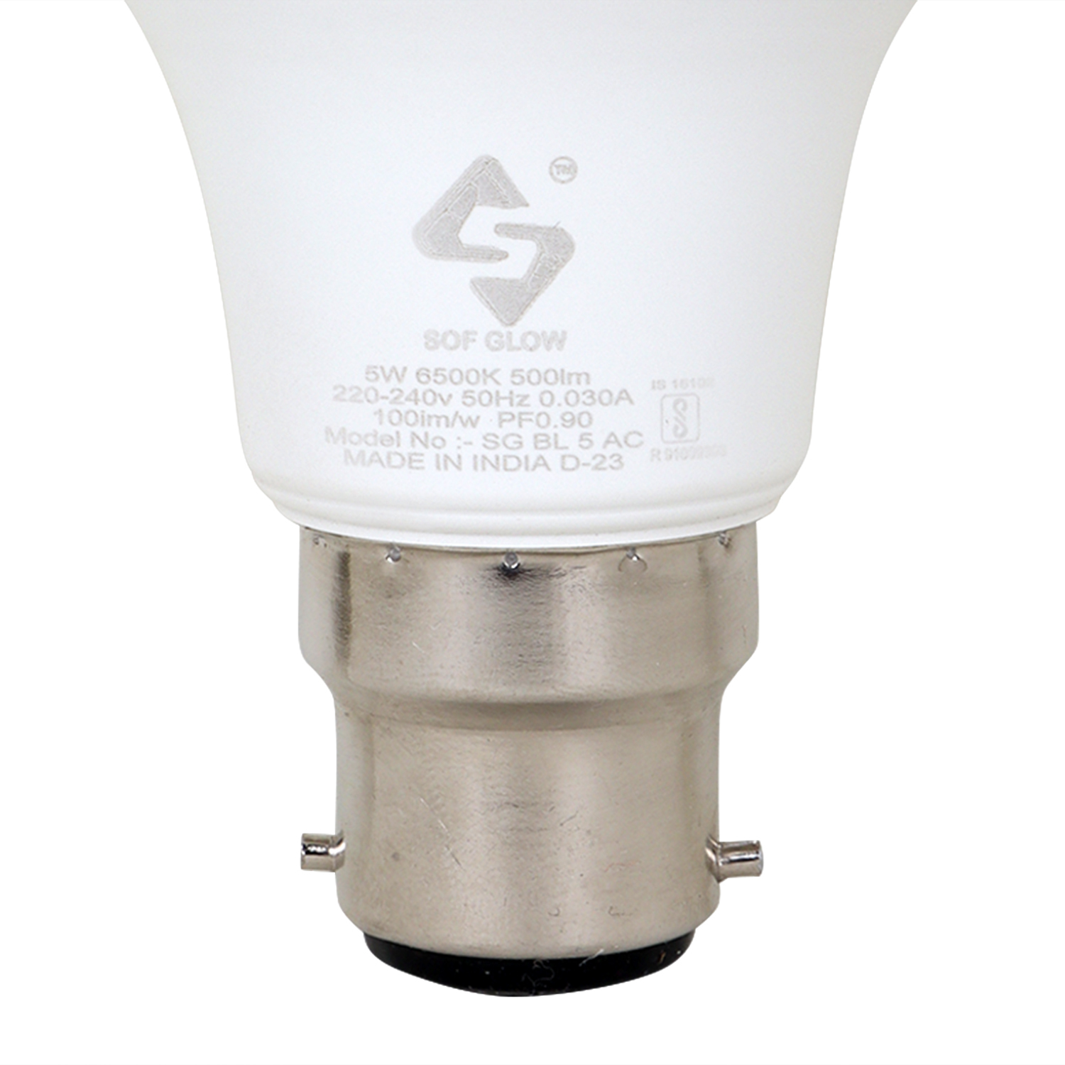 5w Led Bulb - Aluminum Housing, 4k / 440v, 100lm/w | Cool White, Round Design, 500 Luminous Flux, One Year Warranty, 220v Input
