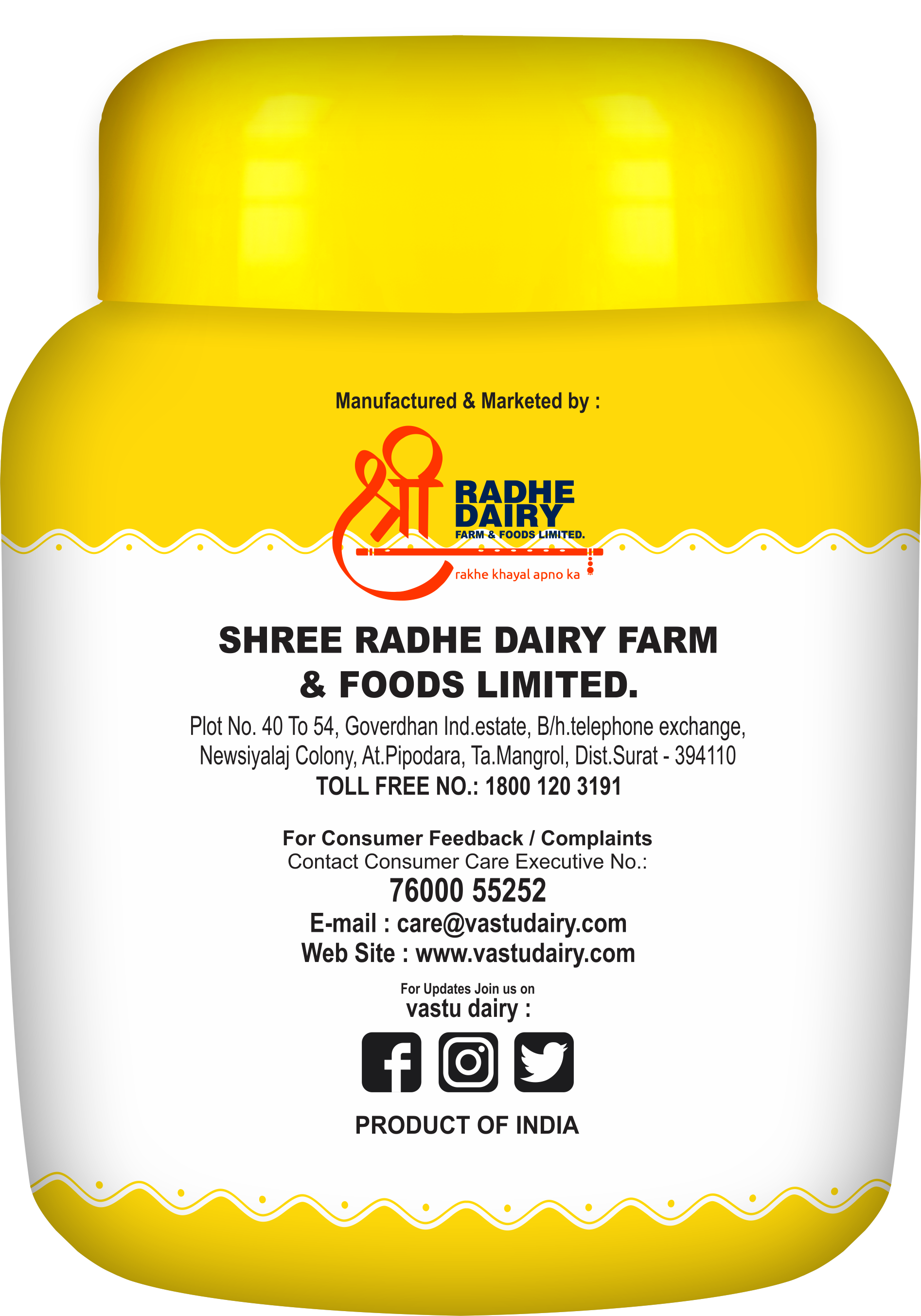 50 Ml Vastu Cow Ghee Jar Shelf Life: 9 Months