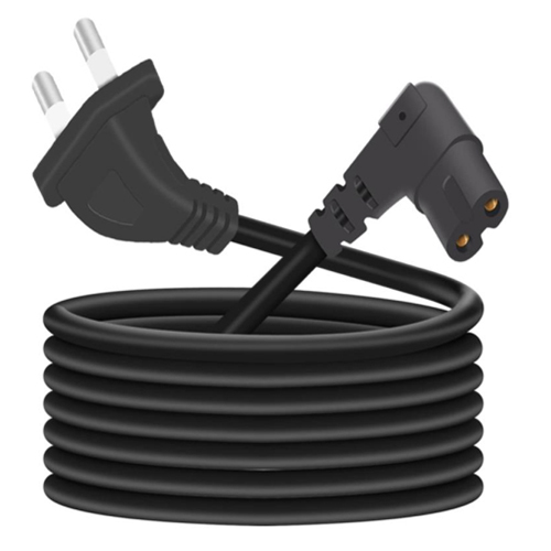 2 Pin Phillips Power Cord L Shape - Color: Black