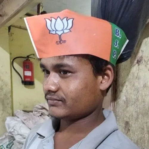 Orange Bjp Promotional Non Woven Caps