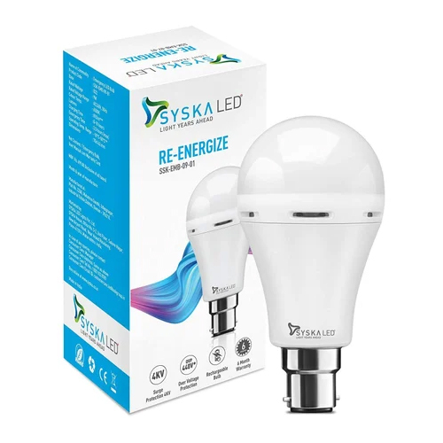 Syska Emb 9w Led लाइट बल्ब बॉडी मटेरियल: सिरेमिक