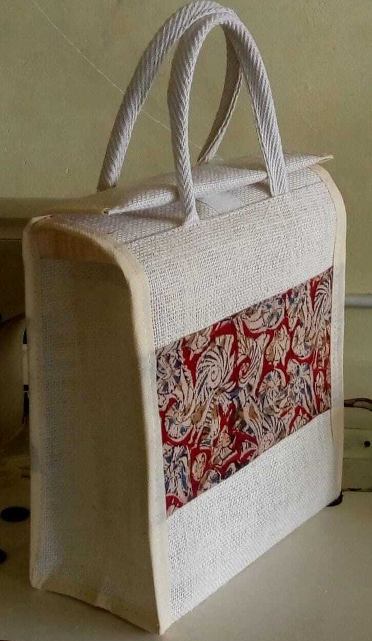 Eco Friendly Jute Bag - Customized Size With Natural & Printed Designs | Jute & Polyester Material, Shoulder Length Handle For Shopping