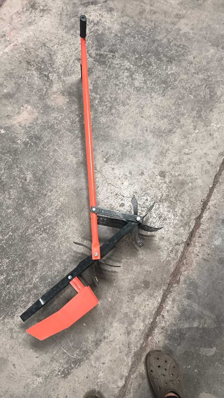 Paddy Weeder - Stainless Steel, Hand Crank Mechanism | Orange Color, Industrial Use, Warranty Included