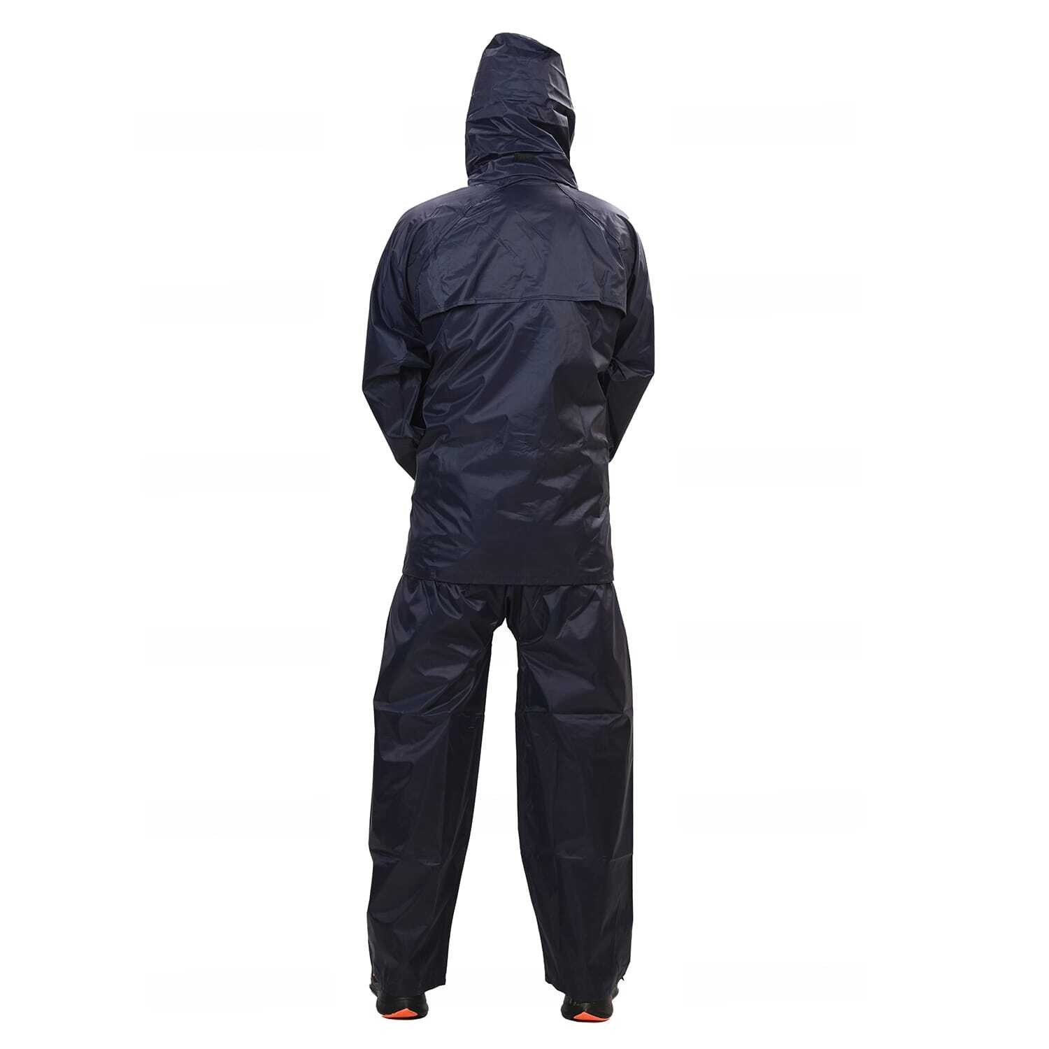 Rider Rain Suit - Semi Rubber, Sizes L, Xl, Xxl, Colors Blue, Black | Zipper Closure, Waterproof, Customizable, Lightweight, Comfortable, Attached Hood