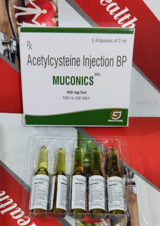 Acetylcysteine Injection - 20% Concentration, 5 Ml Glass Vial | Refrigerate For Optimal Storage By Muconics