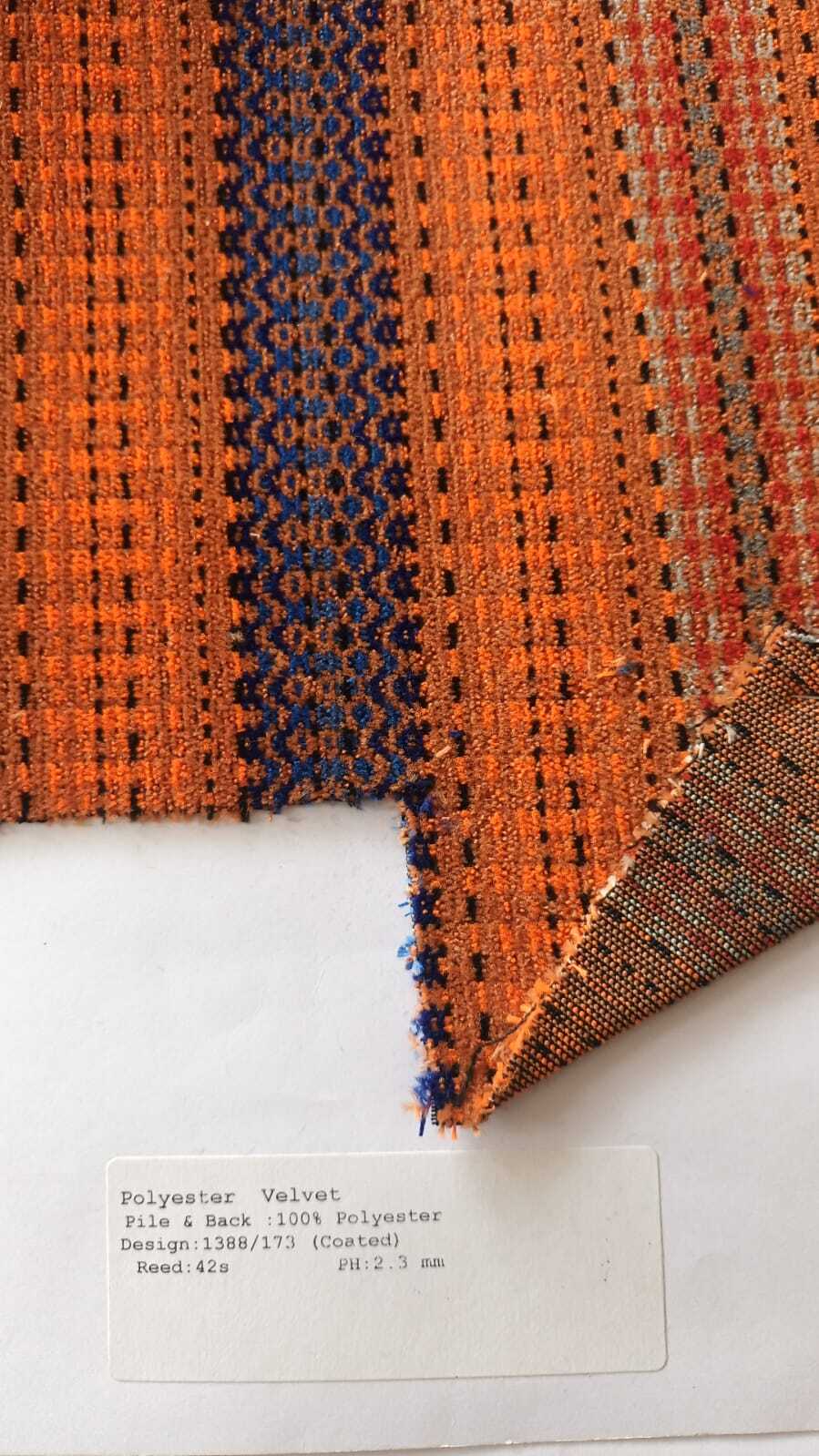 Fabera Dobby Bus Body Fabric - 100% Polyester, 55 Meter Length X 58 Inch Width | Woven Velvet Texture, 500 G/m3 Density, Fire Retardant, Stain Resistant