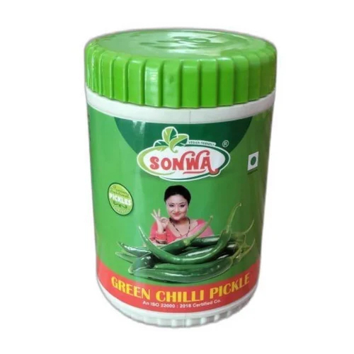 1 Kg Green Chilli Pickle - Oil-based Preservation, Elongated Shape , Spicy Flavor & Crunchy Texture For Meal Enhancement