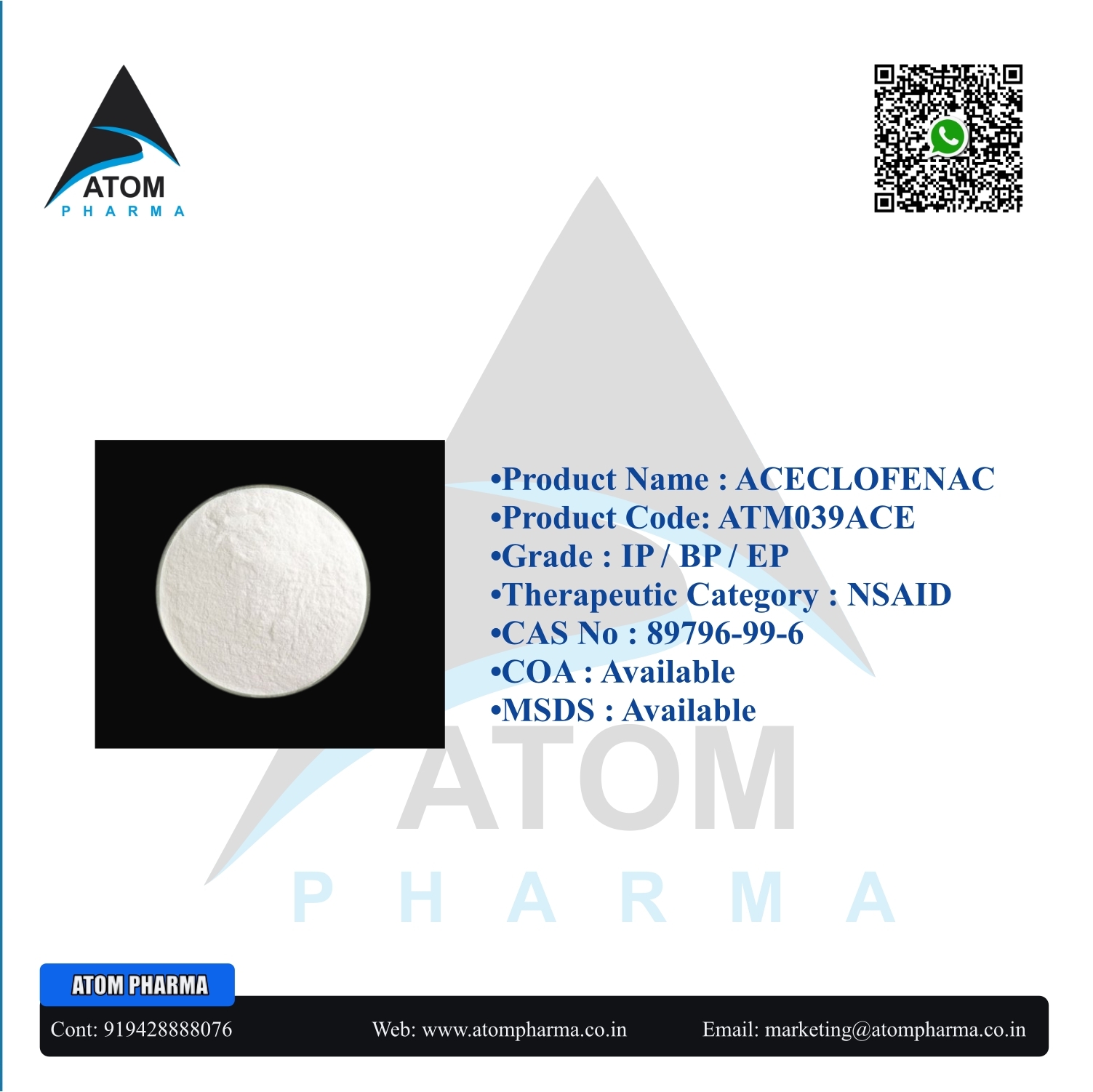 White Aceclofenac Api