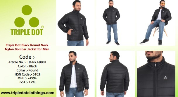 Triple Dot Nylon Bomber Jacket - Color: Black