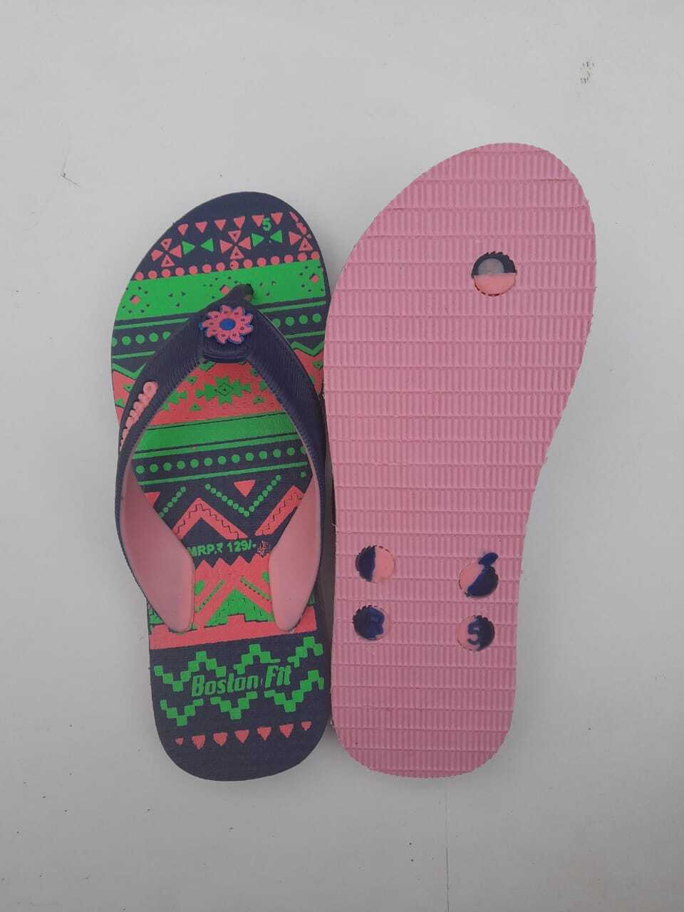 Ladies Boston Fit Zigzag Slipper - High-quality Rubber, Customized Size, Available In Various Colors - Cushioned Sole For Ultimate Comfort