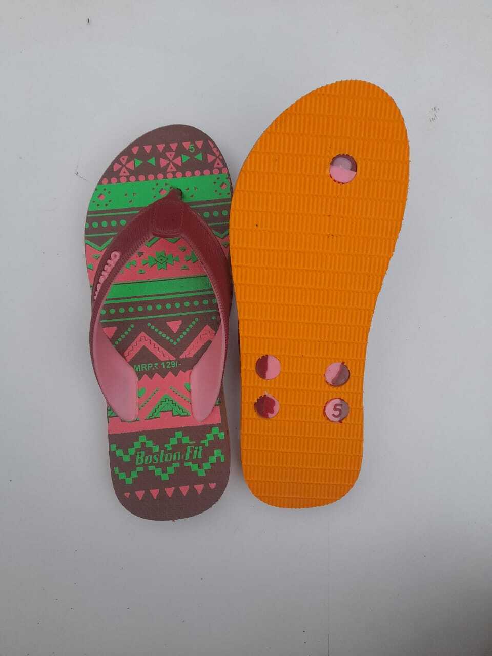 Ladies Boston Fit Zigzag Slipper - High-quality Rubber, Customized Size, Available In Various Colors - Cushioned Sole For Ultimate Comfort