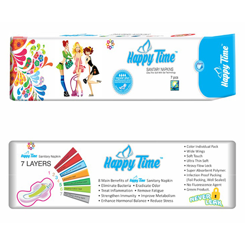 280Mm Regular Sanitary Napkins Happy Time 7Pcs Age Group: Adults