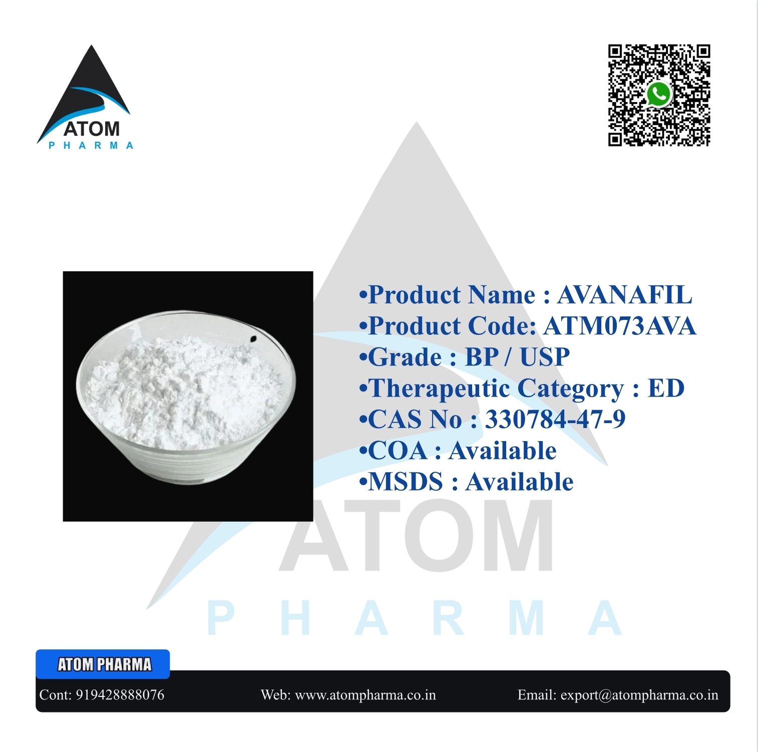 Avanafil Api Cas No: 330784-47-9