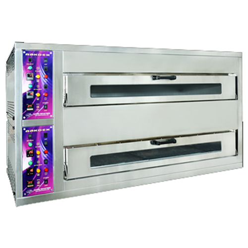 सिल्वर इलेक्ट्रिक बैकडेक मेटल डबल डेक ओवन