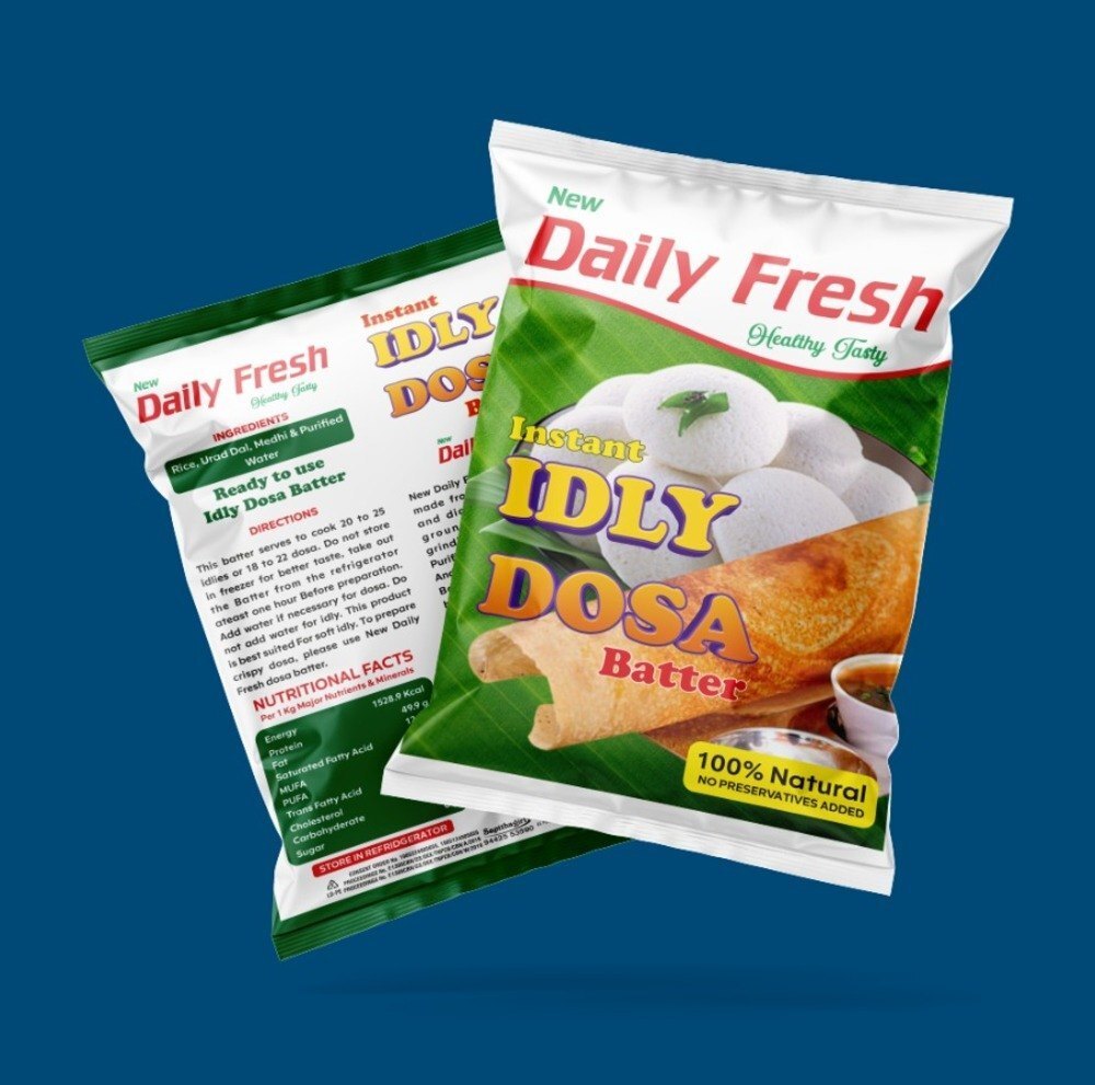 Idli Dosa Batter Pouches - Laminated Material, Custom Sizes Available | Airtight Seal For Peak Freshness, Soft And Food-safe Quality