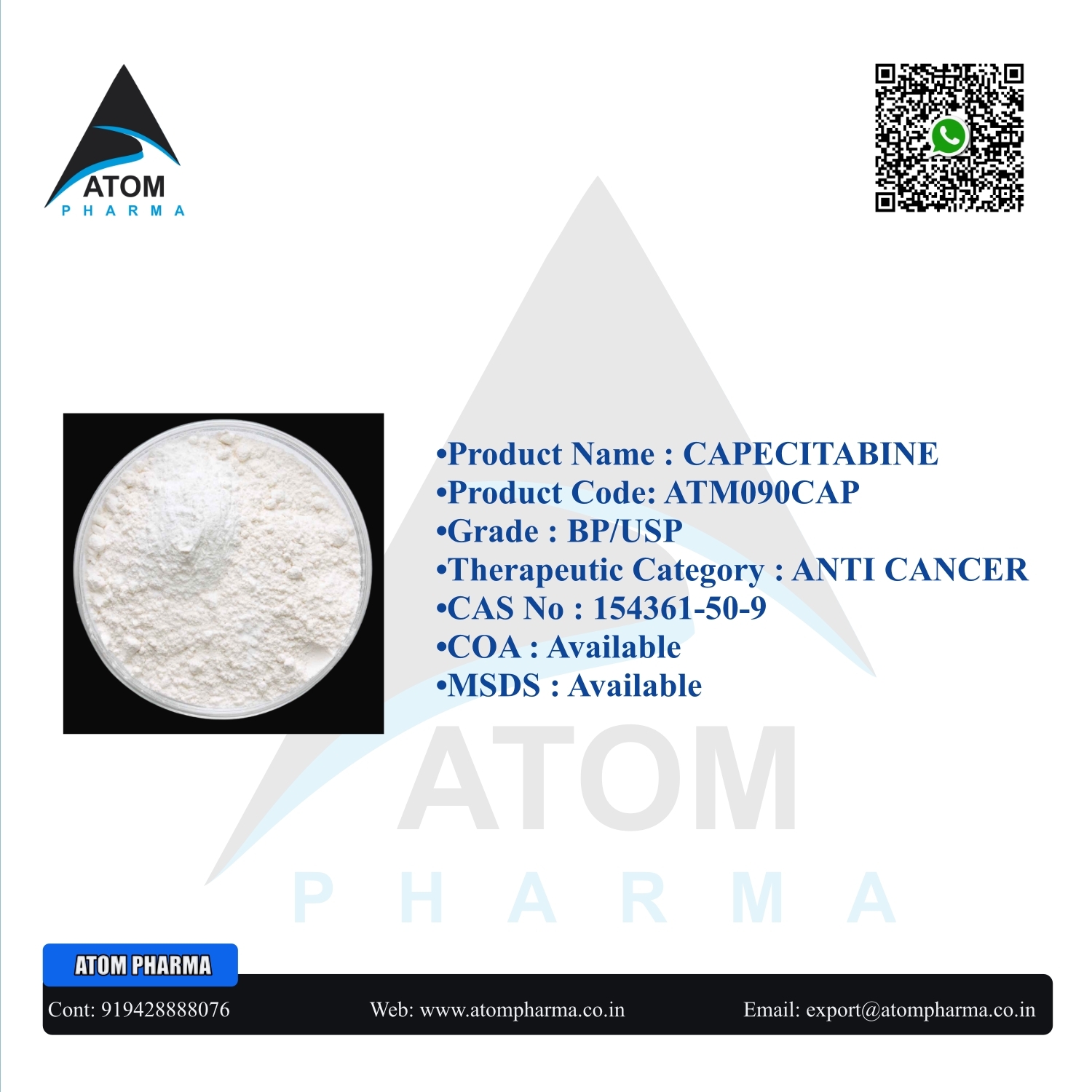 Capecitabine Api - C15h22fn3o6, 99% Purity | White To Off-white Powder, Melting Point 119-121â°c, Molecular Weight 359.35