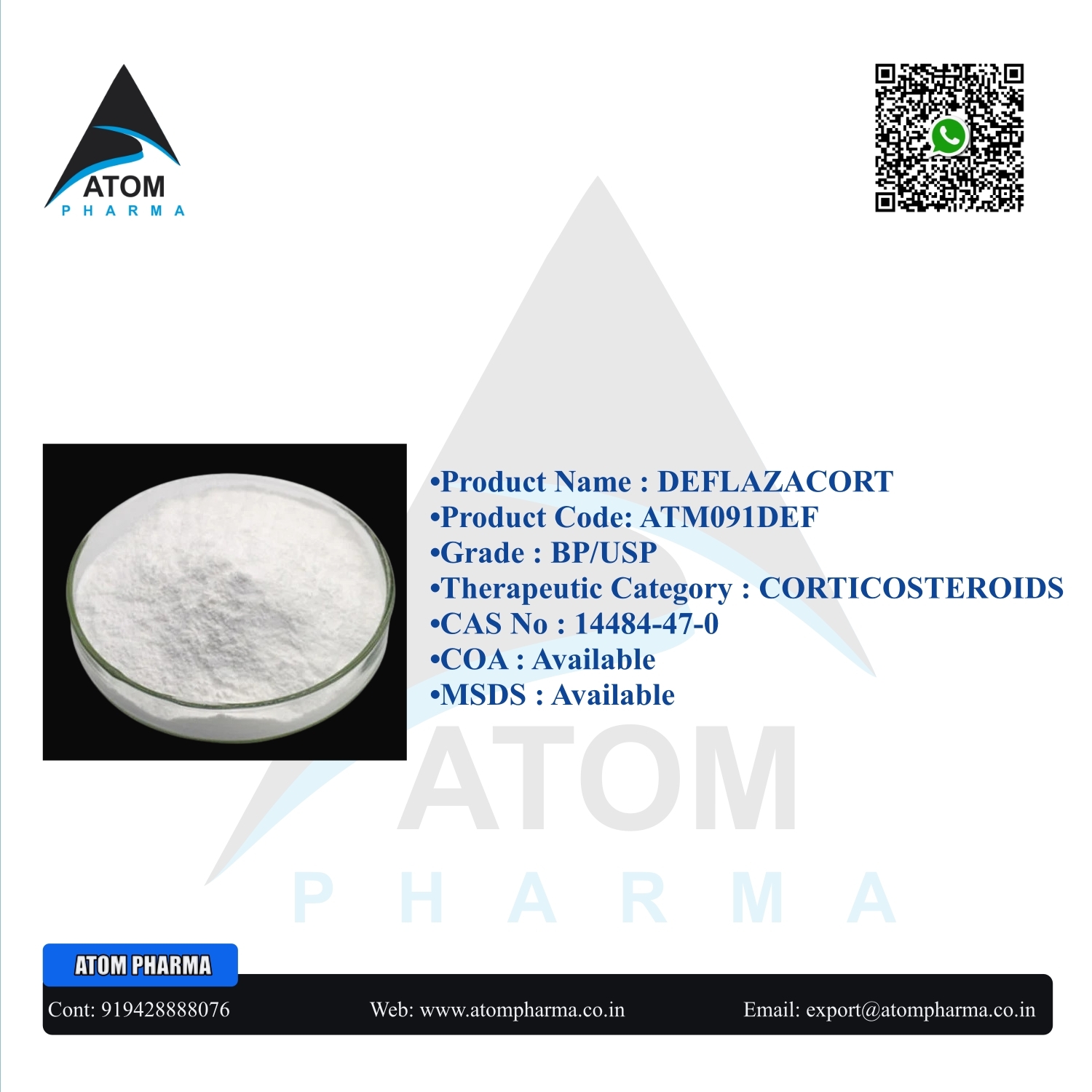 Deflazacort Api Cas No: 14484-47-0