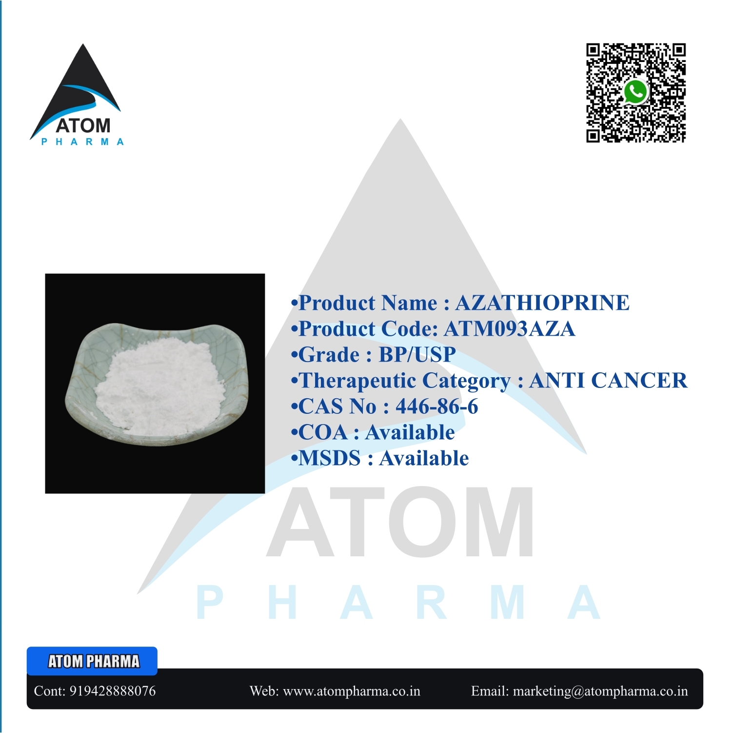 Azathioprine Api Cas No: 446-86-6